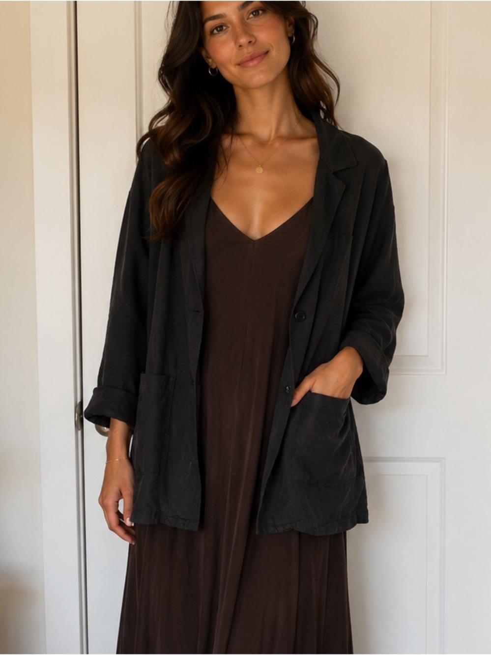 Sisley Black Lightweight Trench Jacket
